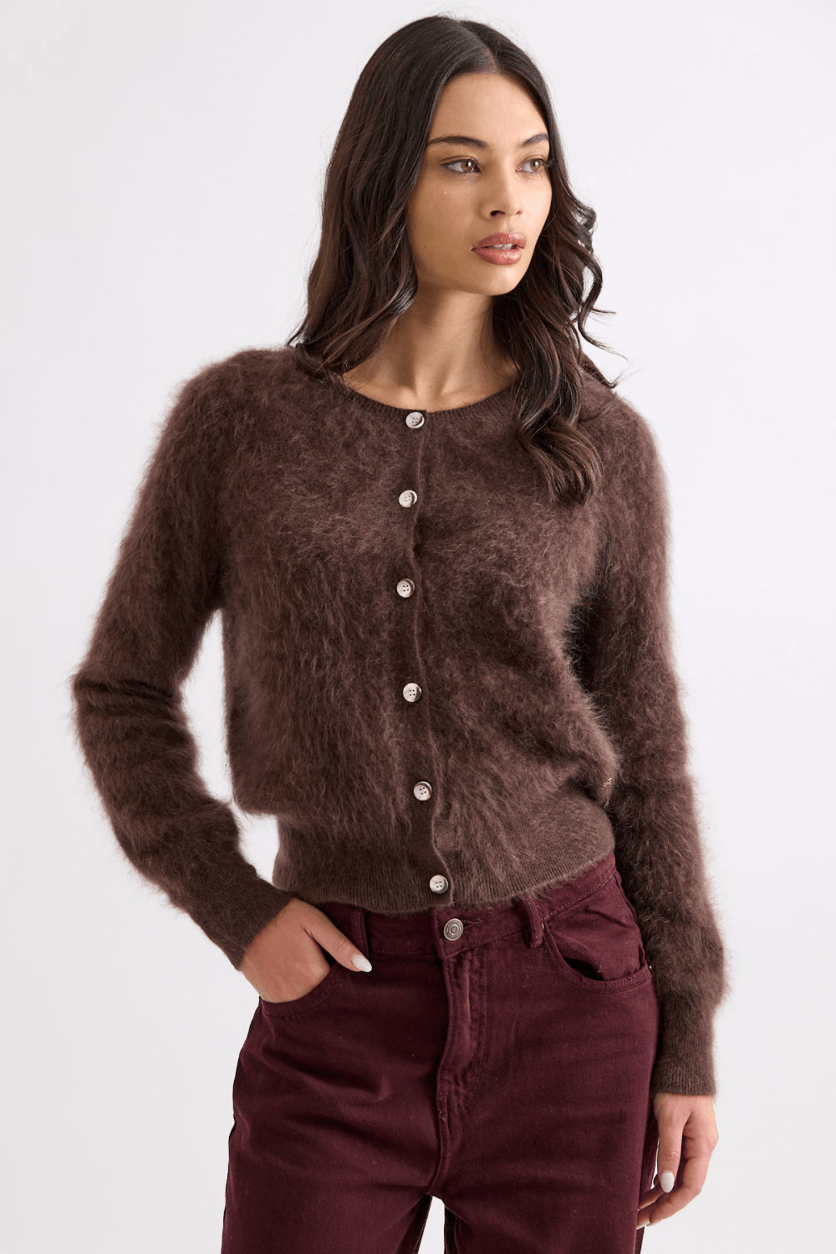 SIERRA CARDI DARK CHOCOLATE