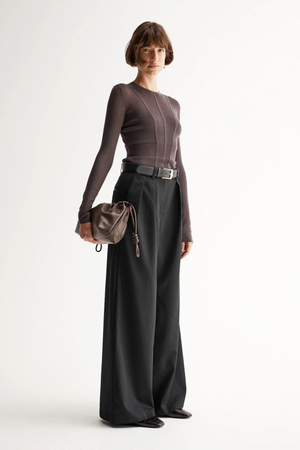 SILIA KNIT TOP CHOCOLATE