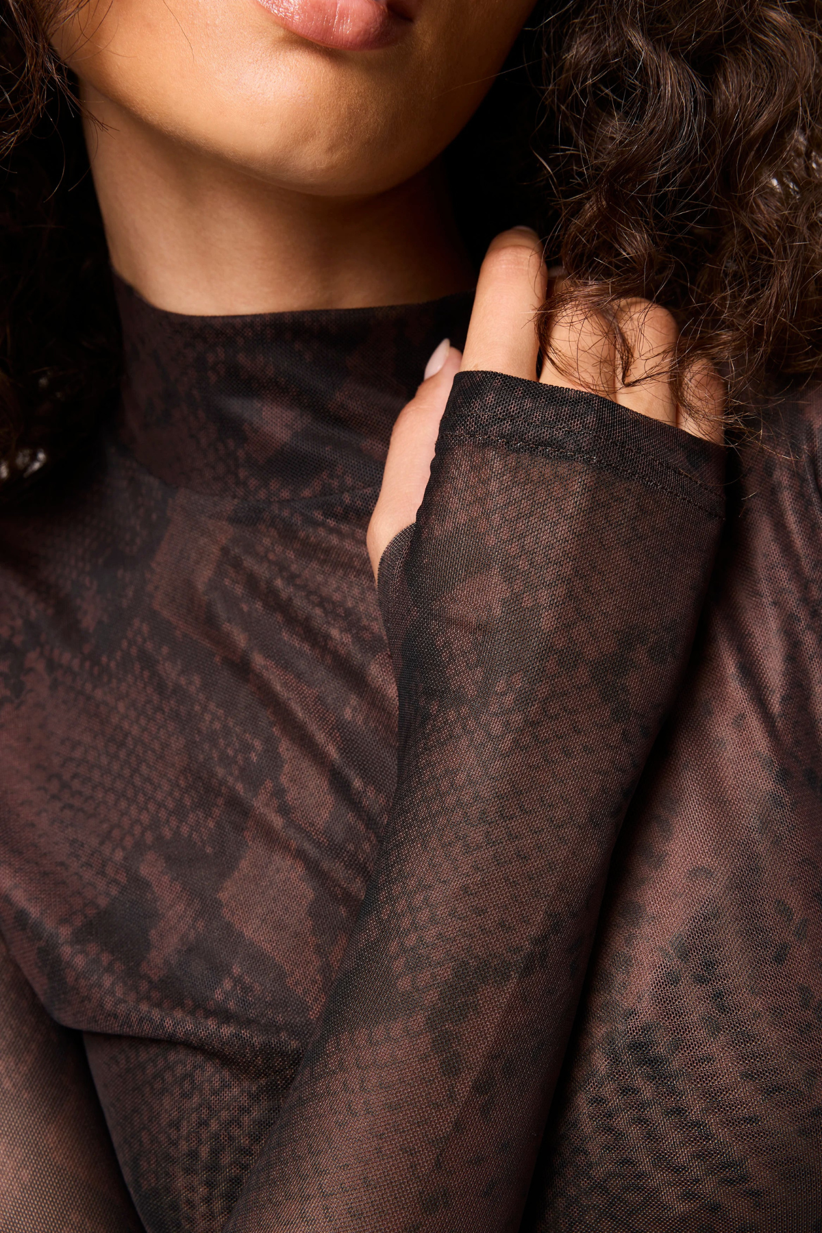 SIREN LONG SLEEVE TOP SNAKE PRINT