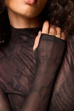 SIREN LONG SLEEVE TOP SNAKE PRINT