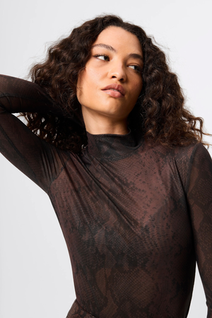 SIREN LONG SLEEVE TOP SNAKE PRINT