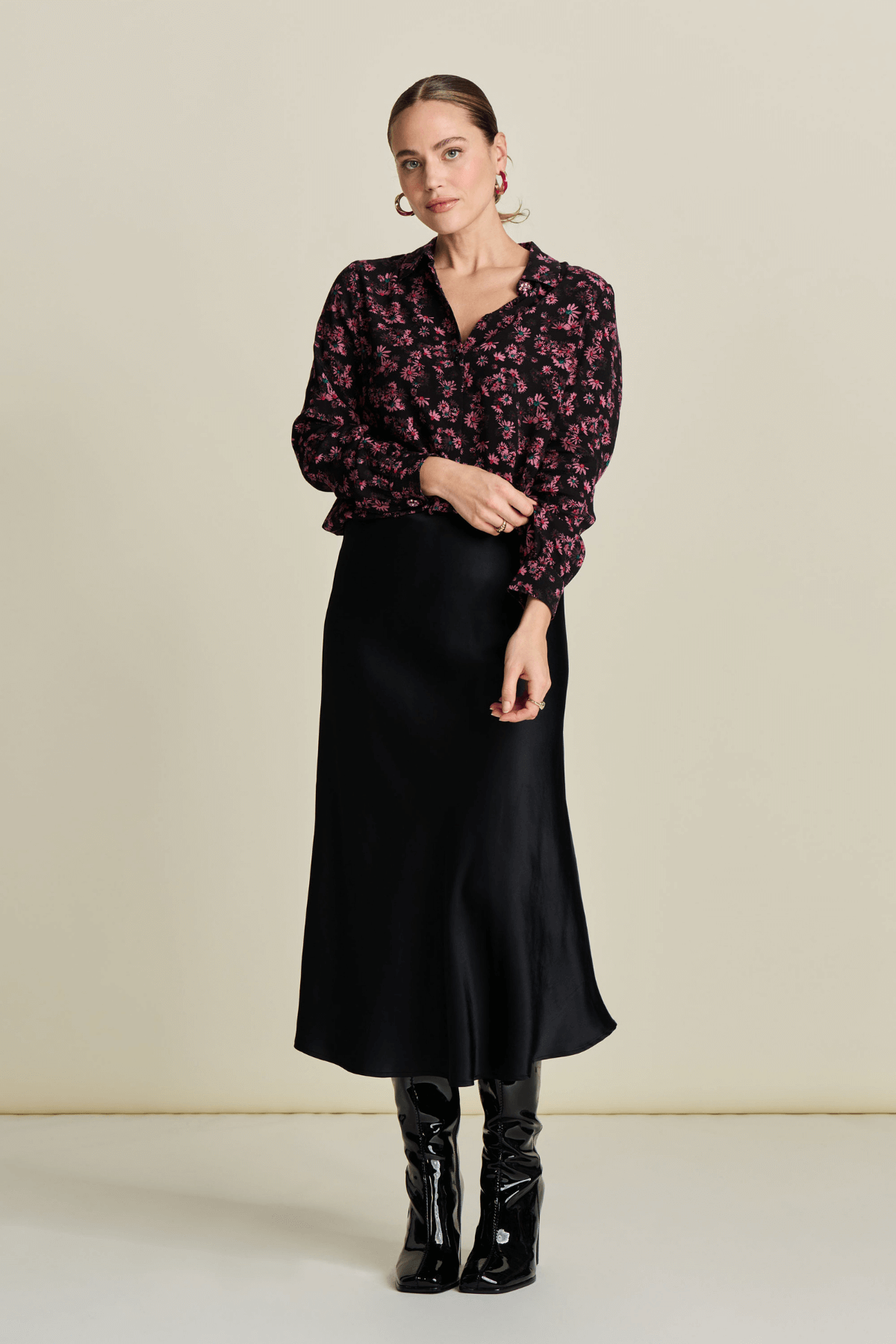 SKIRT SATIN BLACK