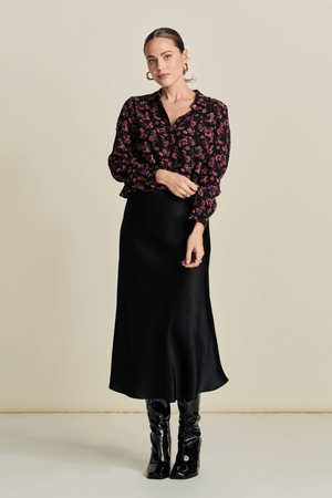 SKIRT SATIN BLACK