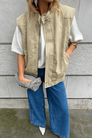 SLEEVELESS OVERSIZED JUNO DESERT SAND