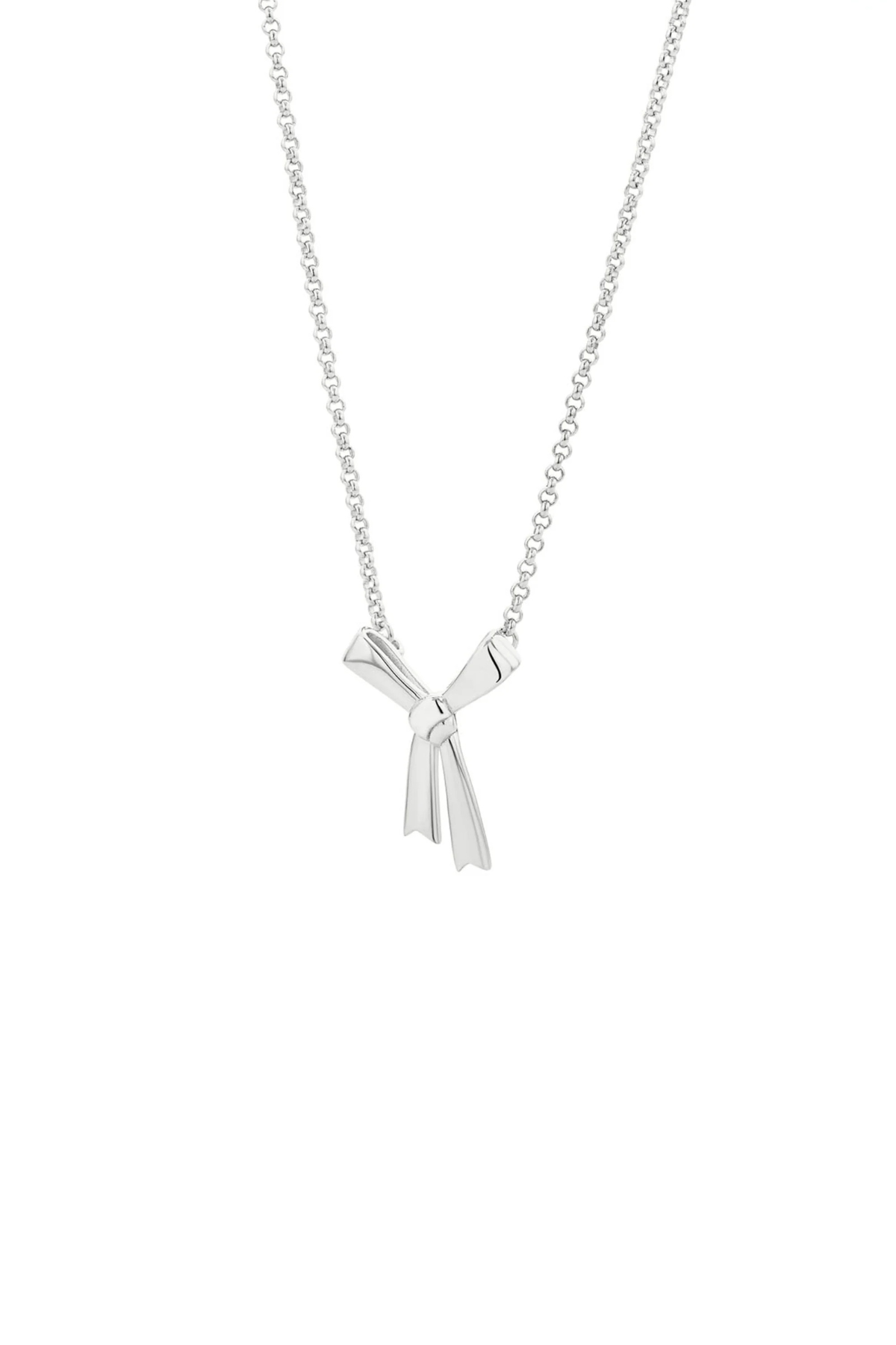 SMALL BOW NECKLACE 45CM SILVER