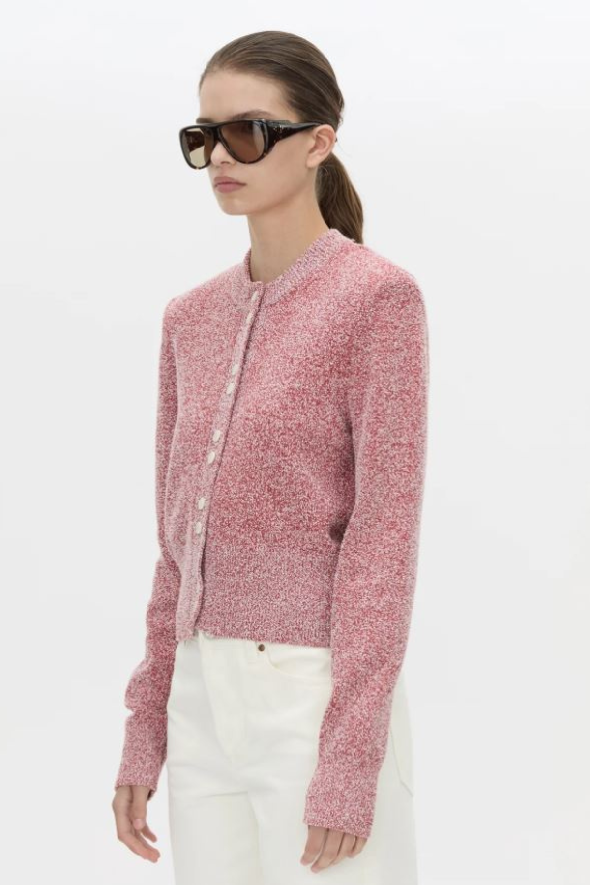 SOLEO TEXTURED KNIT CARDIGAN WATERMELON