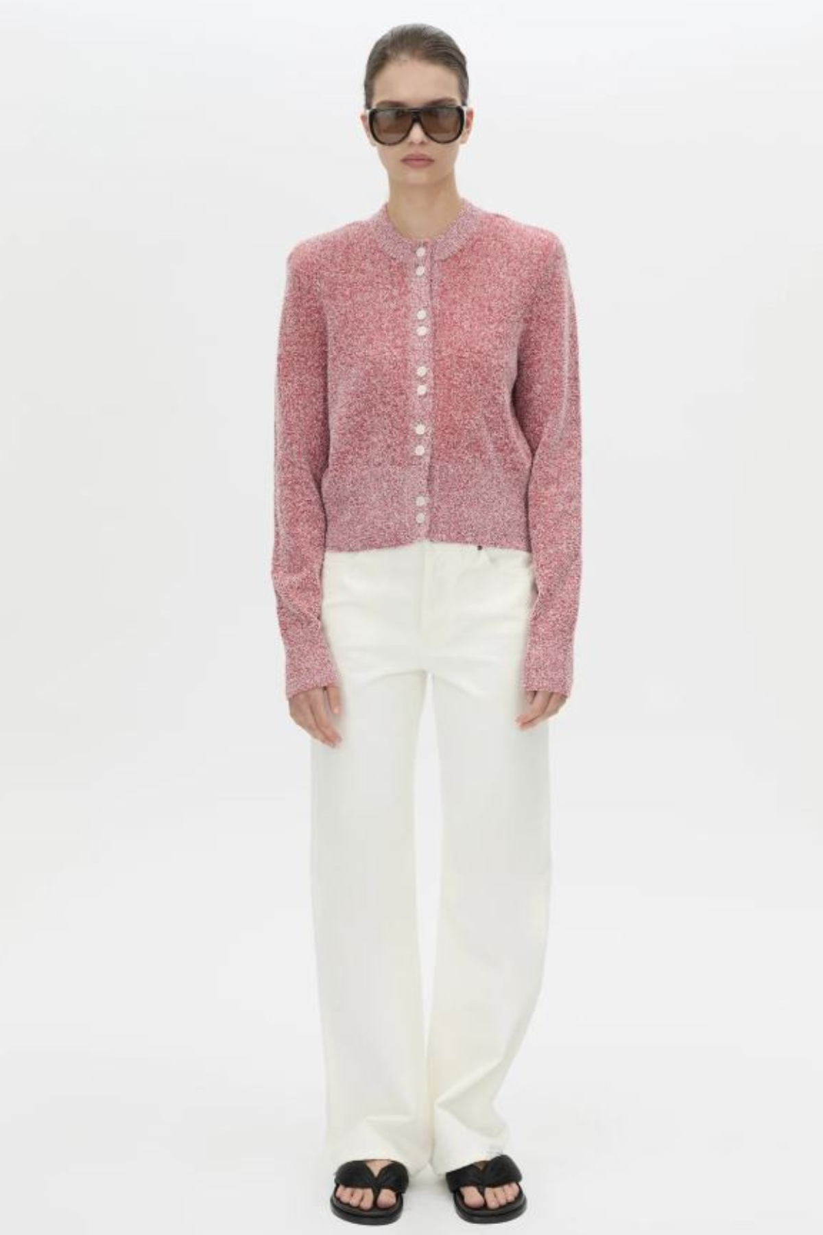 SOLEO TEXTURED KNIT CARDIGAN WATERMELON