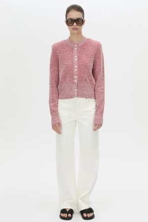 SOLEO TEXTURED KNIT CARDIGAN WATERMELON