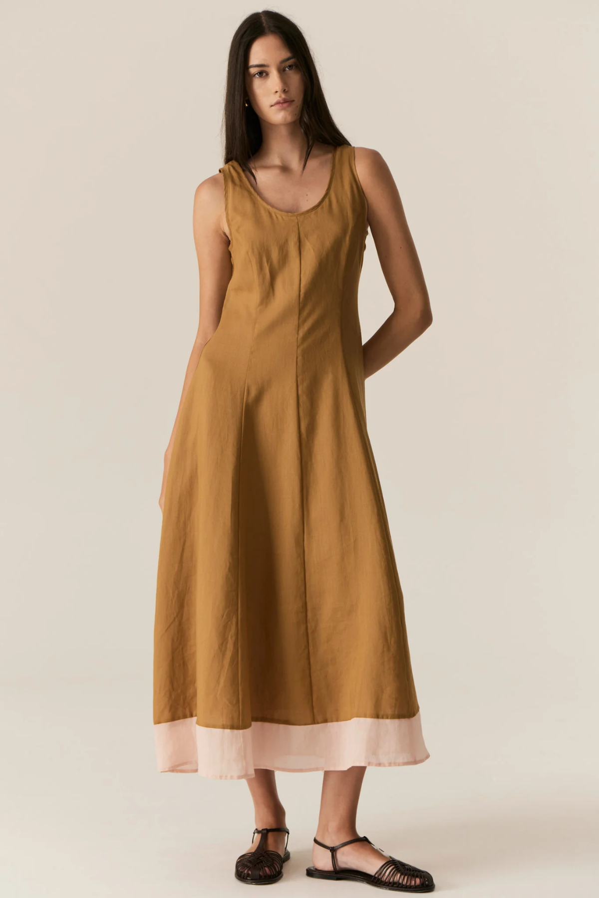 SPECK DRESS GINGER/PINK