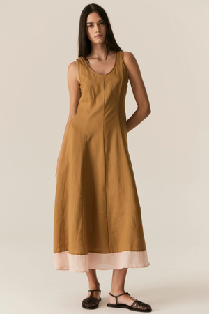 SPECK DRESS GINGER/PINK