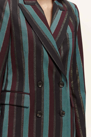 STRIPED DOUBLE BREASTED BLAZER HERITAGE LUREX STRIPE