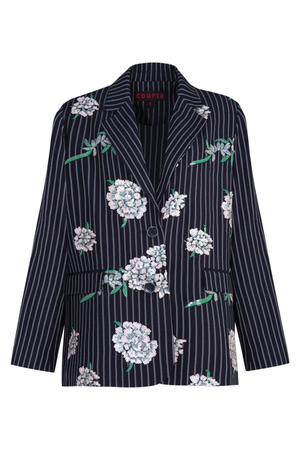 SUITED FOR FAME BLAZER NAVY STRIPE