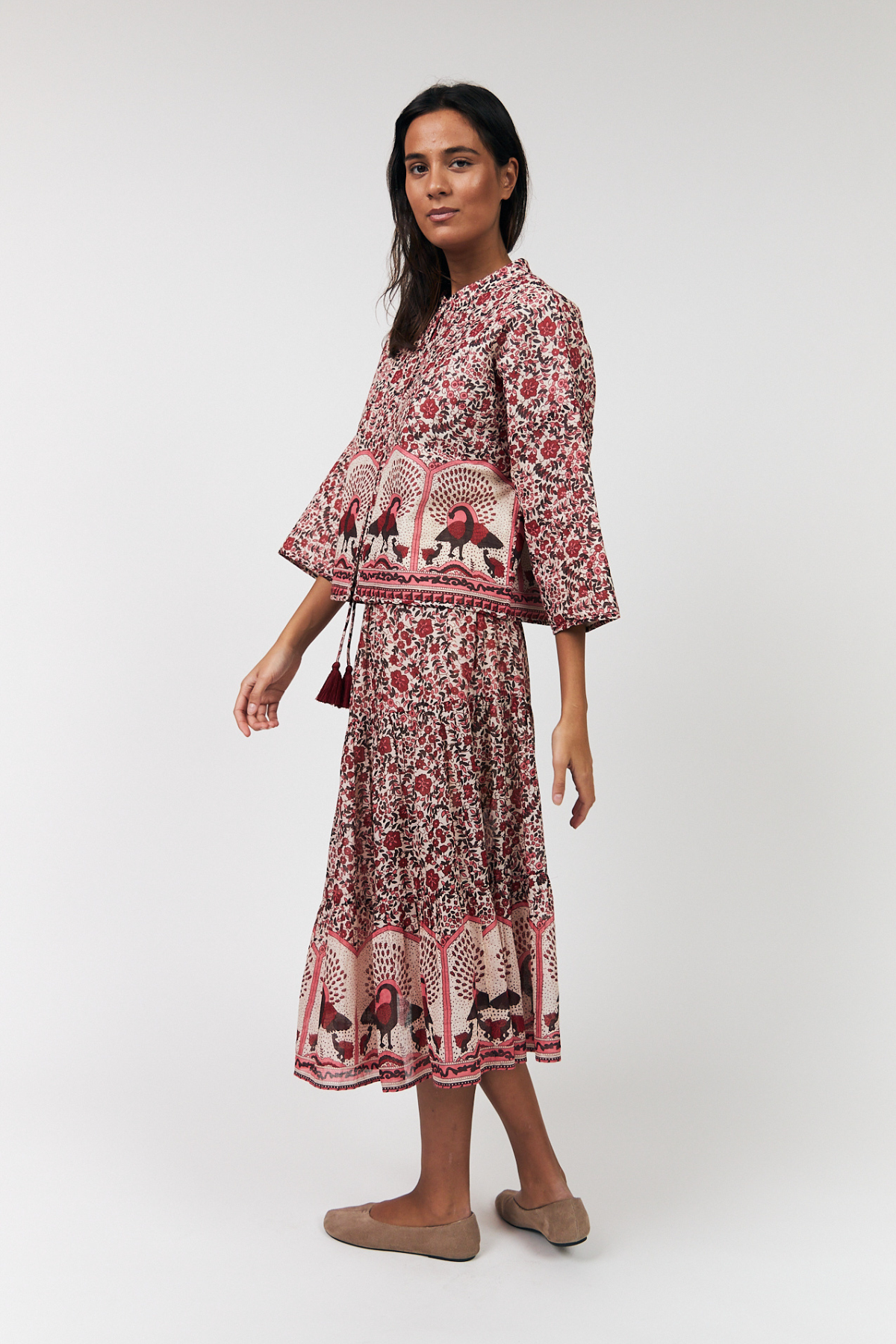 SUNNY MIDI SKIRT RED
