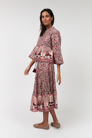 SUNNY MIDI SKIRT RED