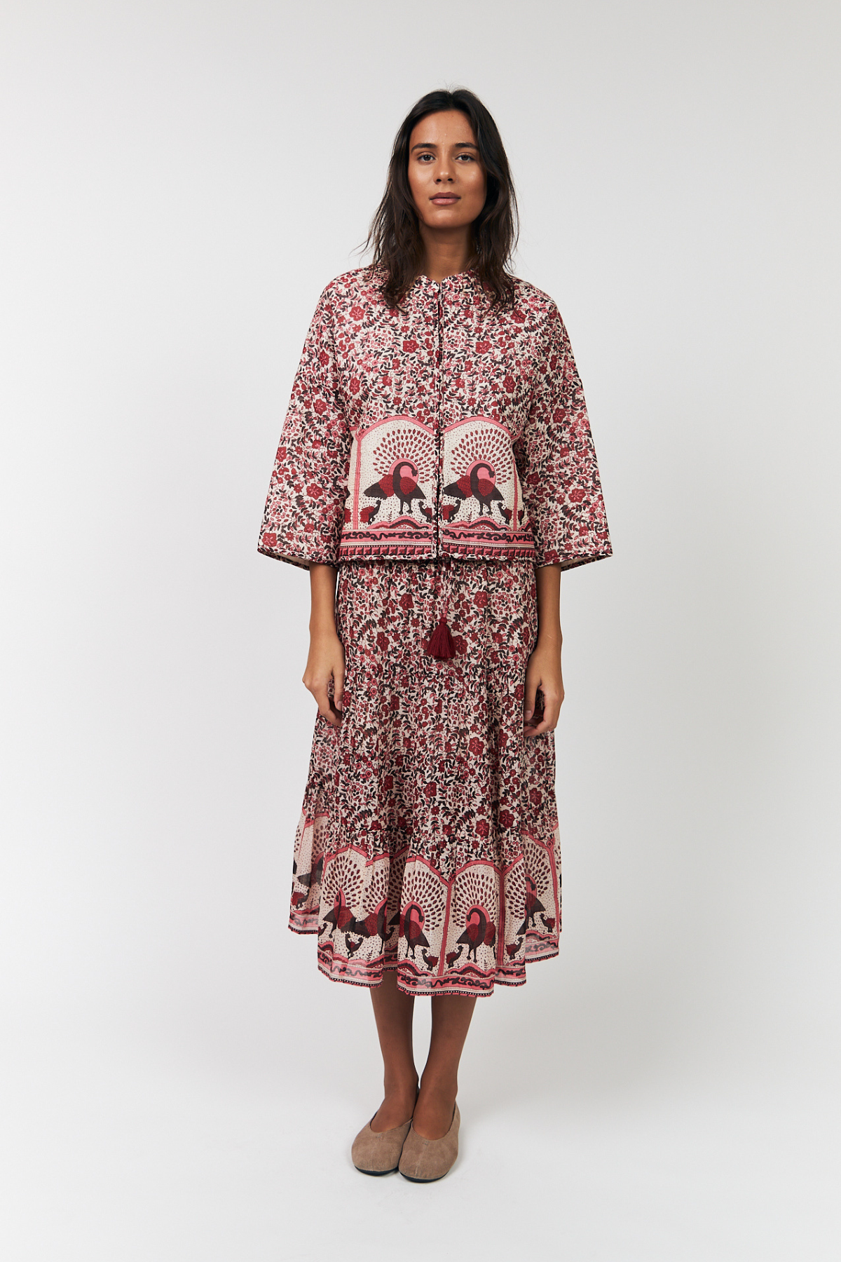 SUNNY MIDI SKIRT RED