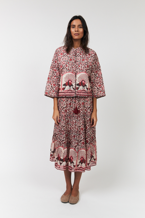 SUNNY MIDI SKIRT RED