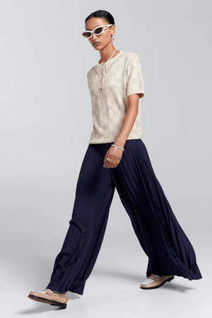 SUNRAY PLEATED PANTS NAVY