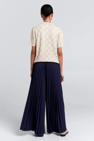 SUNRAY PLEATED PANTS NAVY