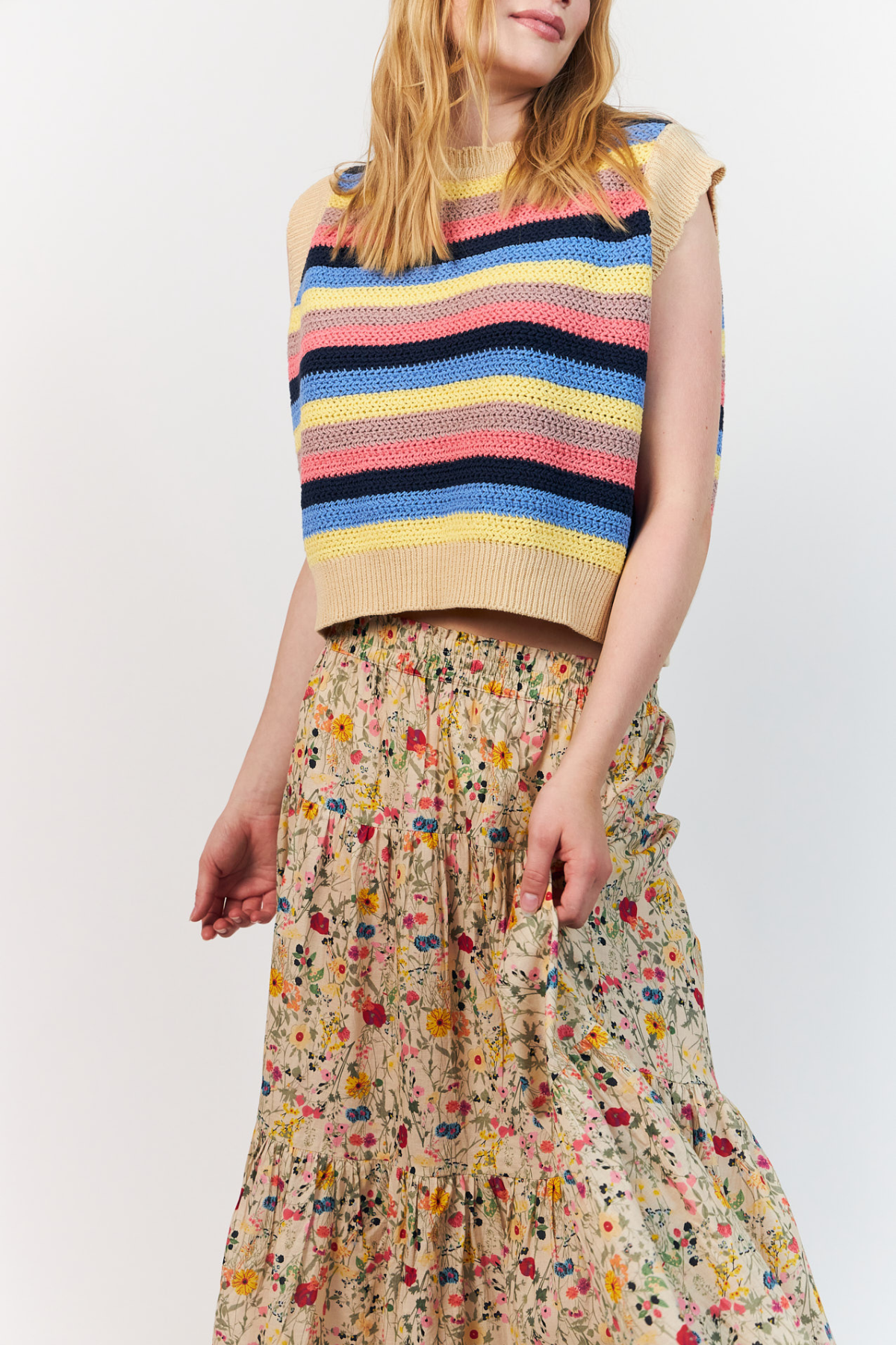 SUNSET MAXI SKIRT FLOWER PRINT