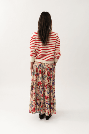 SUNSET MAXI SKIRT FLOWER PRINT