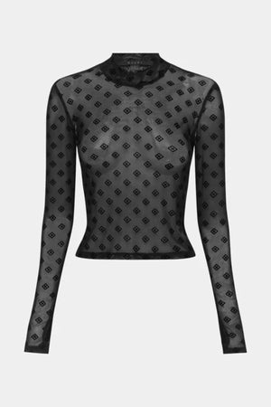SYMBOLS LONG SLEEVE TOP BLACK