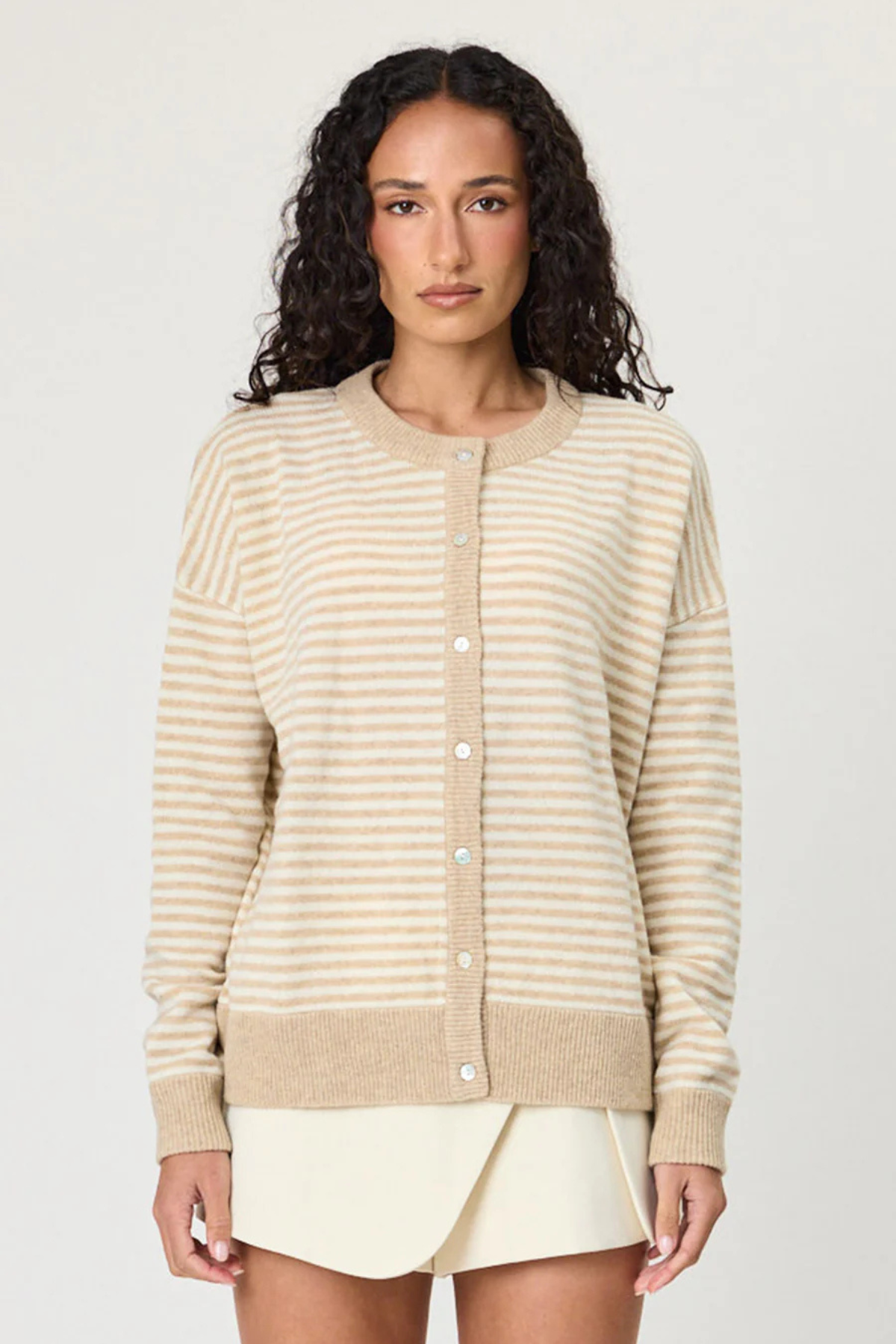 TALI CARDIGAN LATTE STRIPE