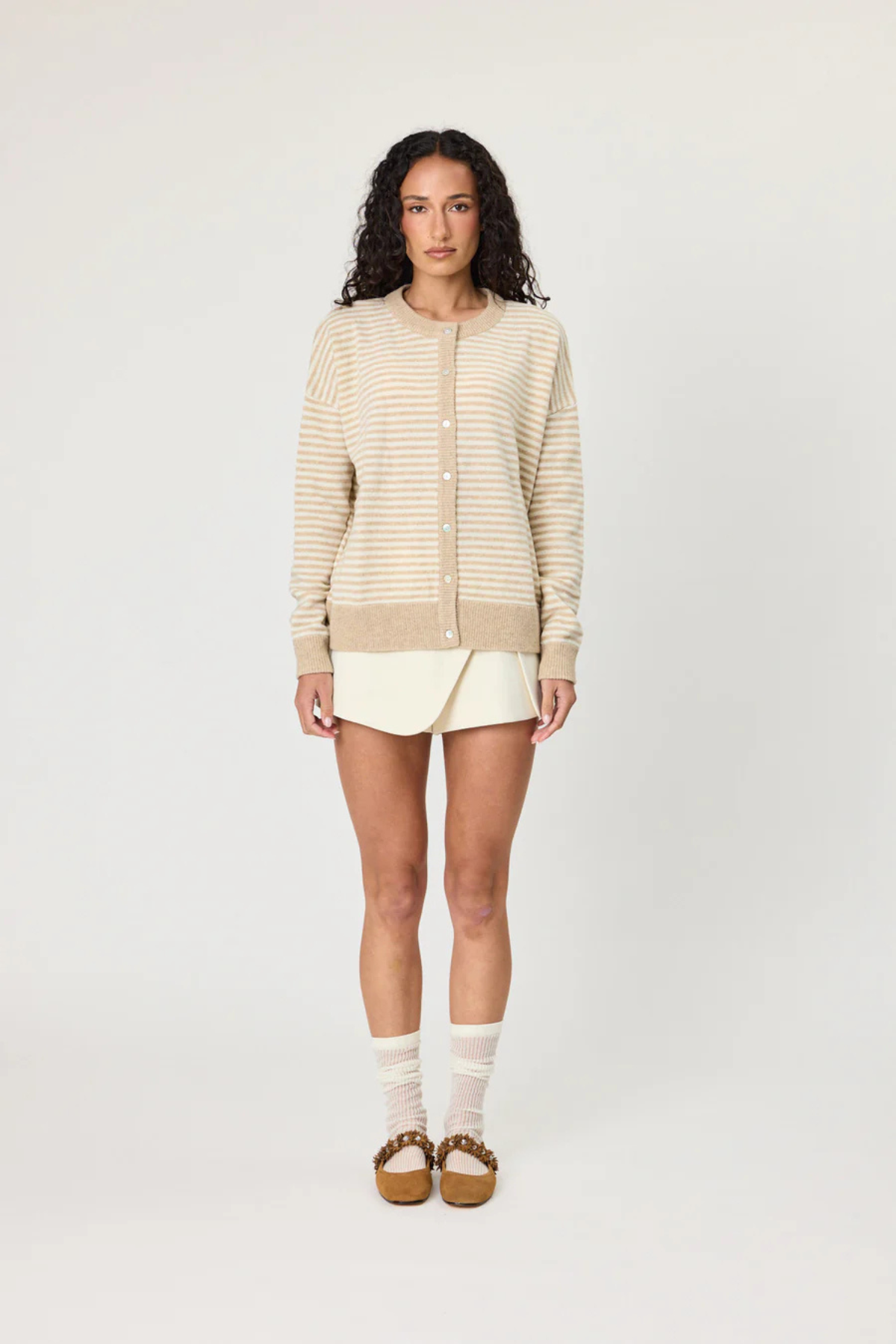 TALI CARDIGAN LATTE STRIPE