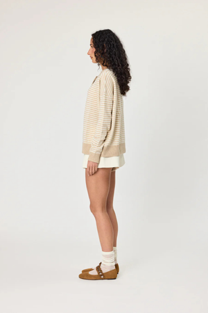 TALI CARDIGAN LATTE STRIPE