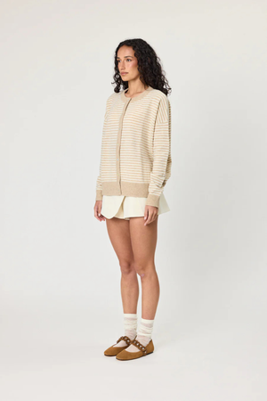 TALI CARDIGAN LATTE STRIPE