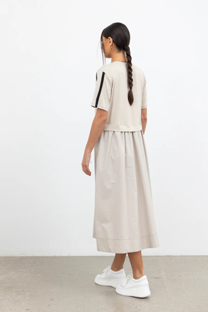 THAT WAY DRESS IVORY/BLACK TRIM