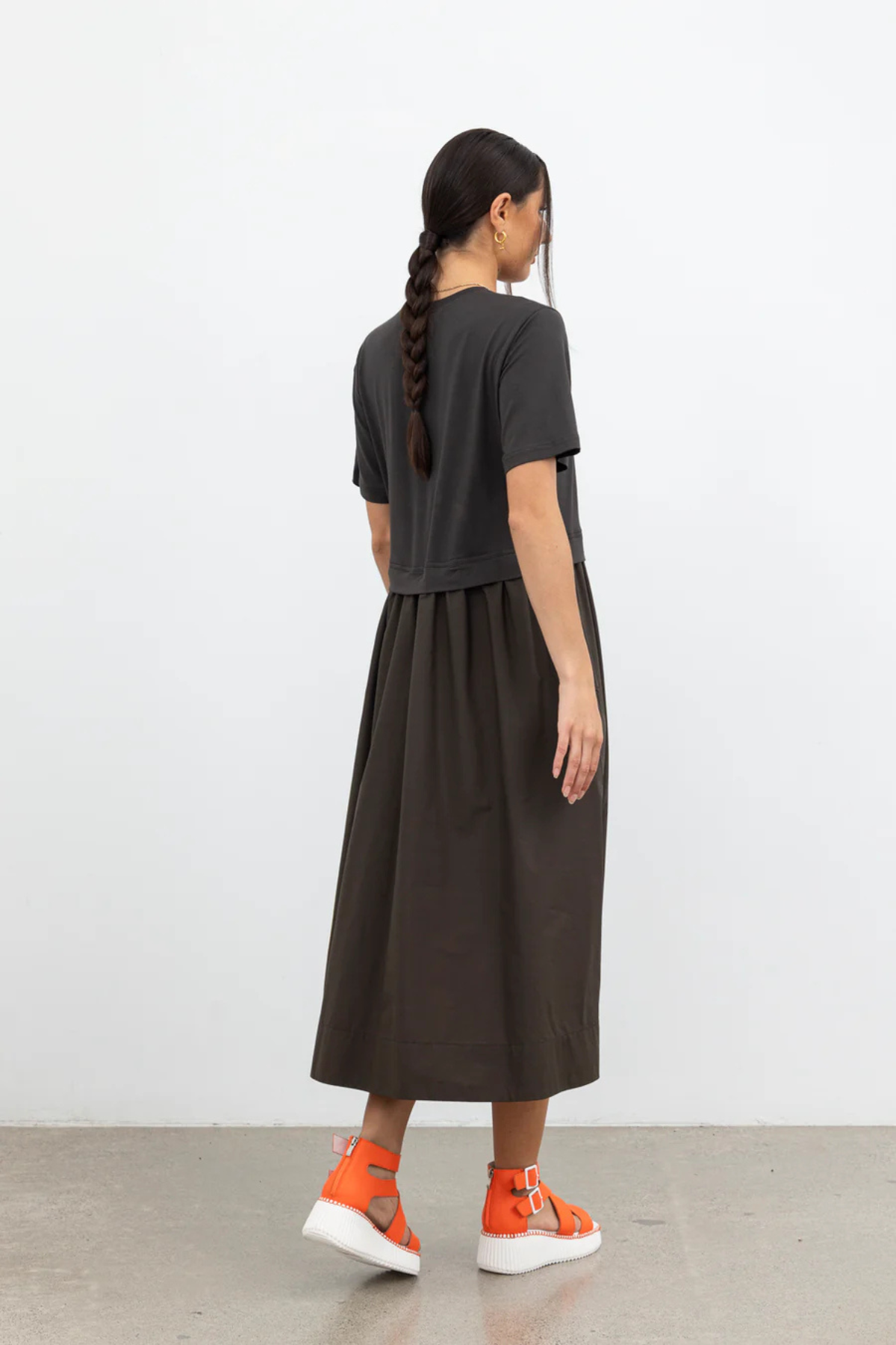 THAT WAY DRESS OLIVE/BLACK TRIM