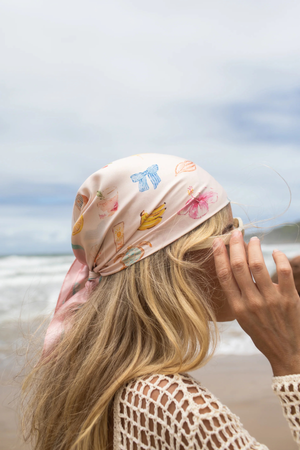 THE DH X CASS DELLAR LITTLE COVE SILK PETITE SCARF