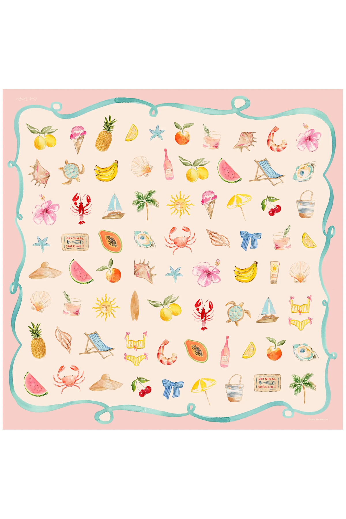 THE DH X CASS DELLAR LITTLE COVE SILK PETITE SCARF