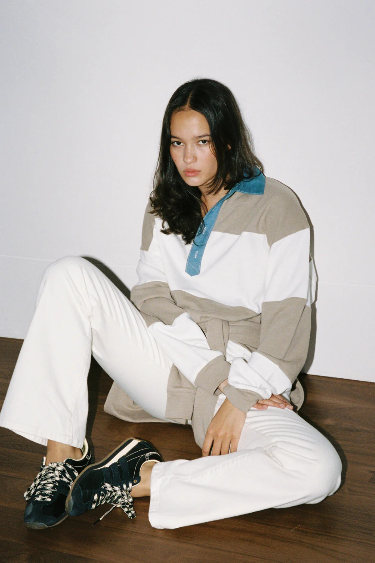 THE MARCO POLO MUSHROOM/BONE STRIPE