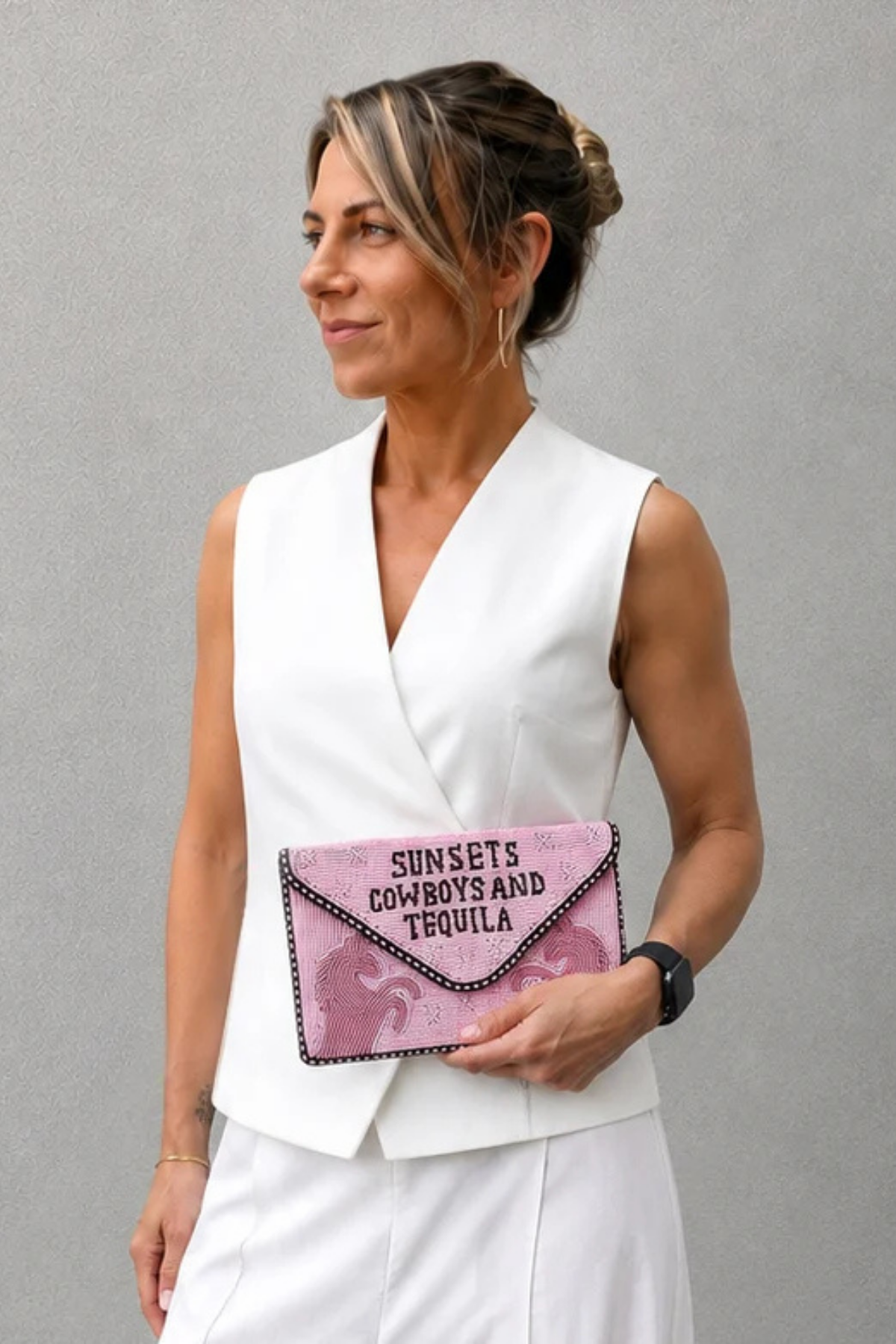 THE PINK PONY BEADED BAG