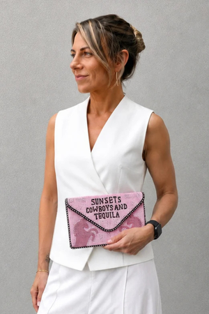 THE PINK PONY BEADED BAG