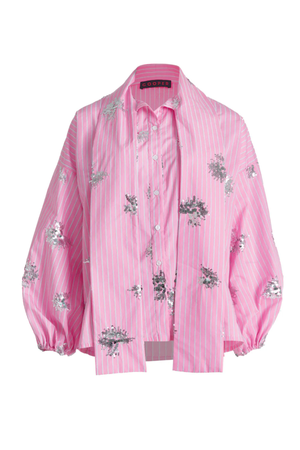 TIES ON THE PRIZE SHIRT PINK STRIPE