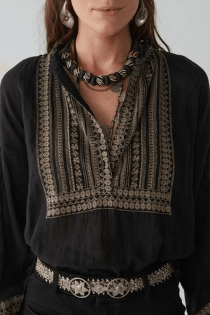 TINA BLOUSE MADURAI CHARCOAL