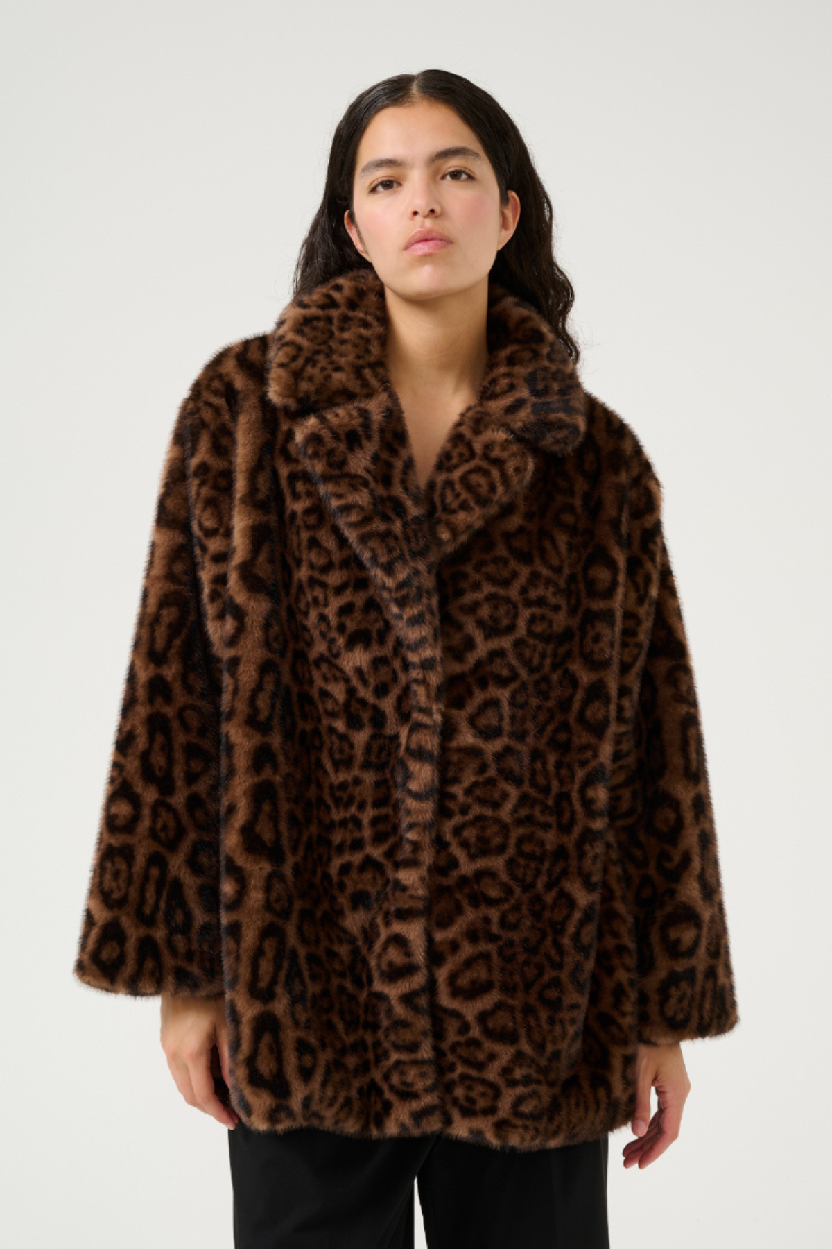 TIRA FUR JACKET BROWN LEOPARD