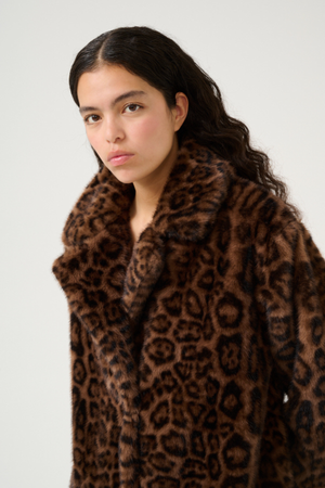 TIRA FUR JACKET BROWN LEOPARD