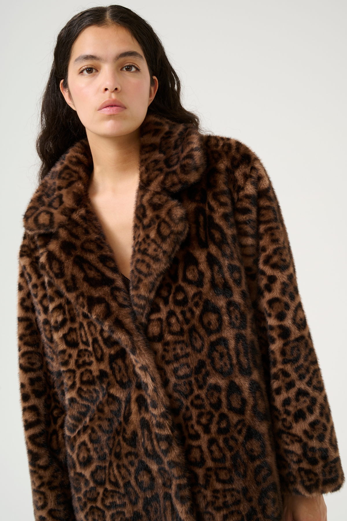 TIRA FUR JACKET BROWN LEOPARD