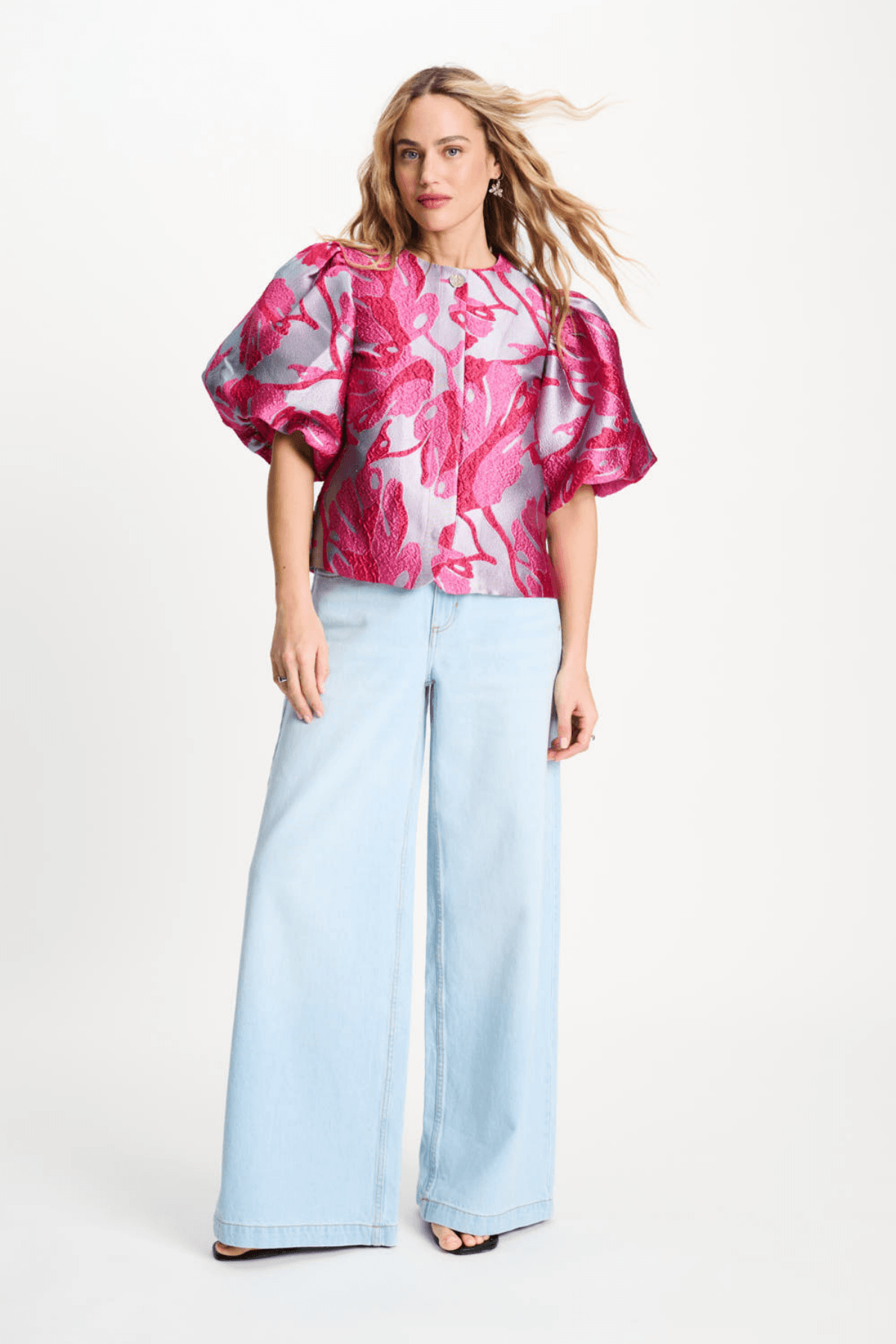 TOP URBAN FLORA BLUE JACQUARD
