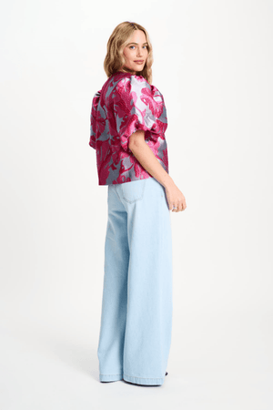 TOP URBAN FLORA BLUE JACQUARD