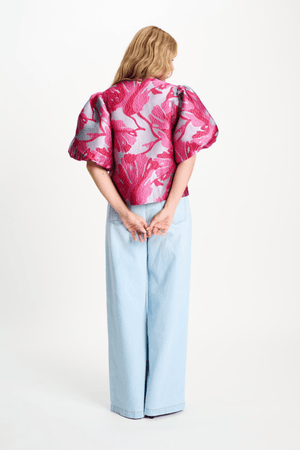 TOP URBAN FLORA BLUE JACQUARD