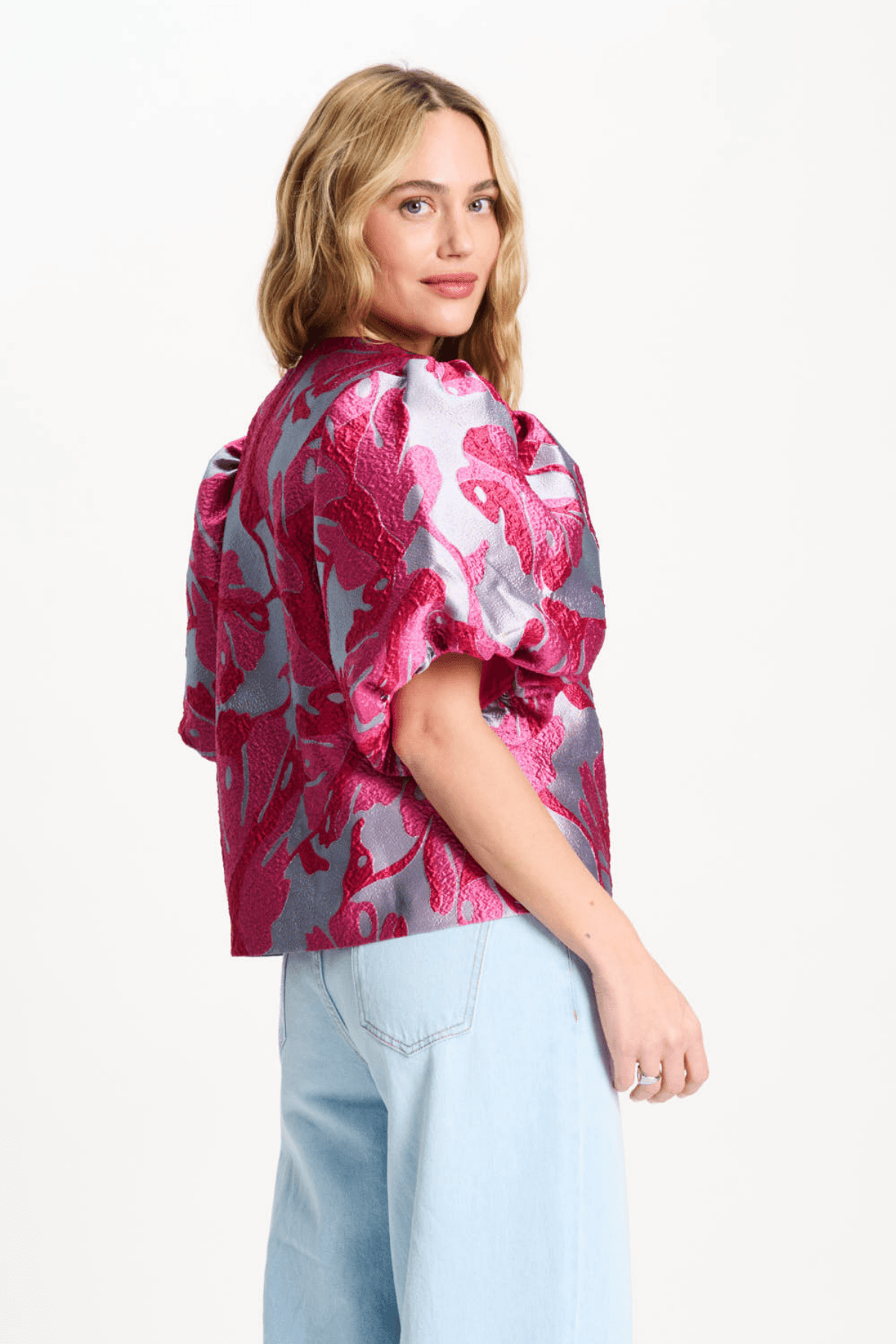 TOP URBAN FLORA BLUE JACQUARD