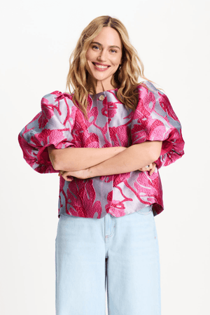 TOP URBAN FLORA BLUE JACQUARD