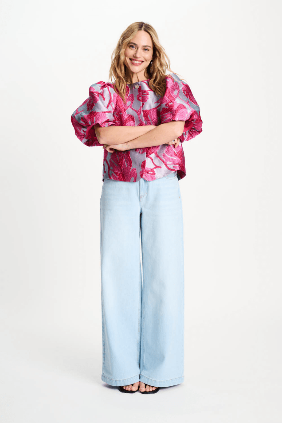 TOP URBAN FLORA BLUE JACQUARD