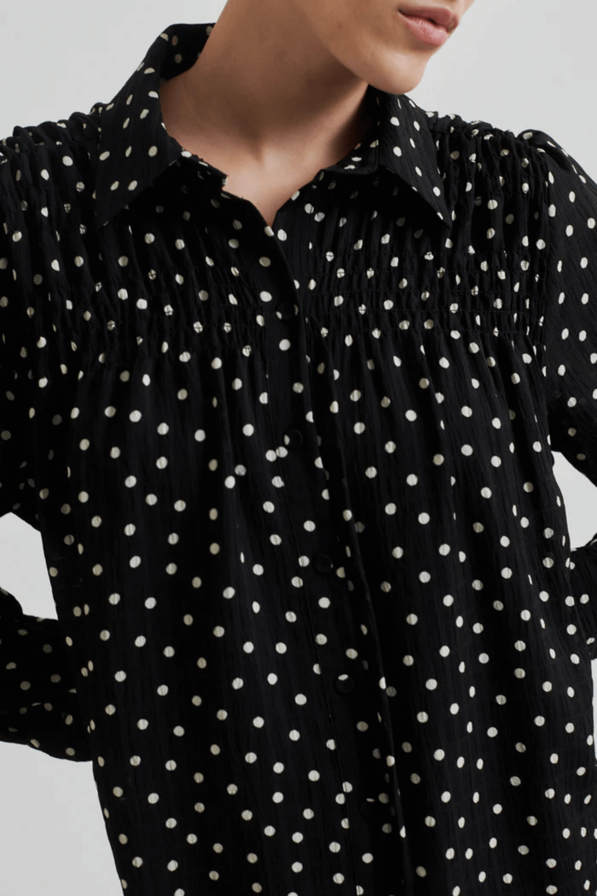 TUVA SPOT PRINT DRESS BLACK
