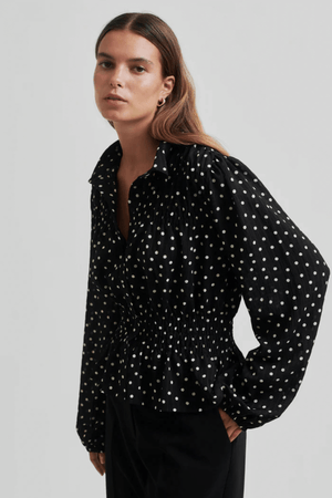 TUVA SPOT PRINT SHIRT BLACK