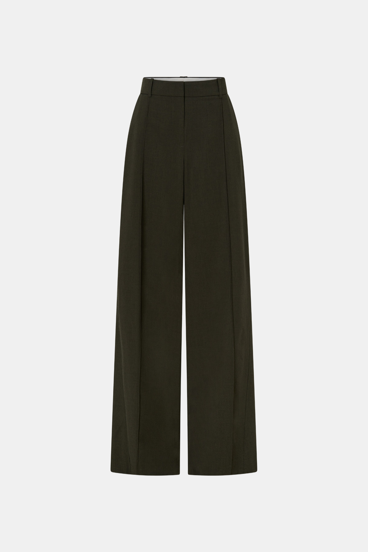 UNA STRAIGHT LEF PIN TUCK TROUSER DARK EMERALD